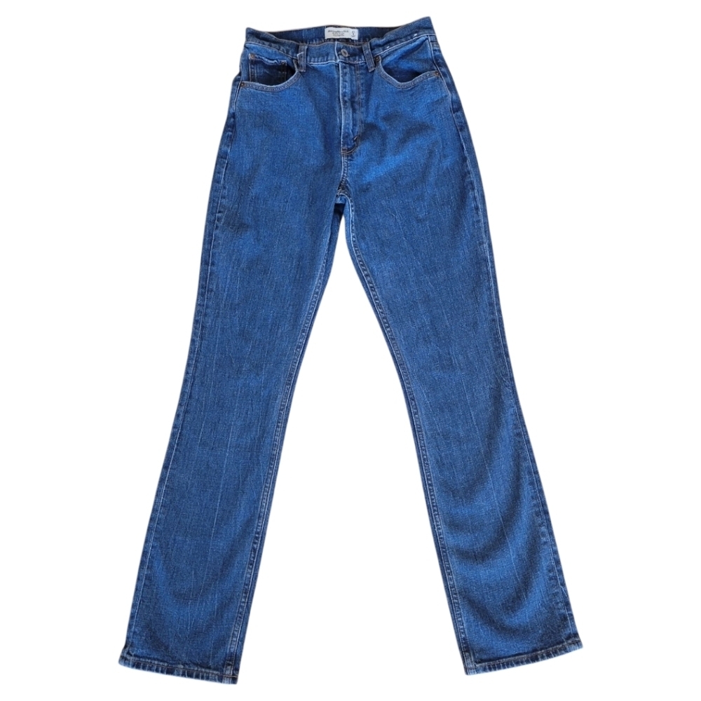 NWT Abercrombie & Fitch Ultra High Rise Straight Denim Jeans Size 27 / 4 - Picture 2 of 6